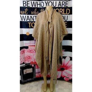 Wool blend poncho